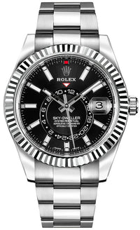 Thumbnail for Rolex Sky-Dweller 18k White Gold 42mm Black Dial - Steel Bracelet (Ref# 326934) - WatchesOff5thWatch