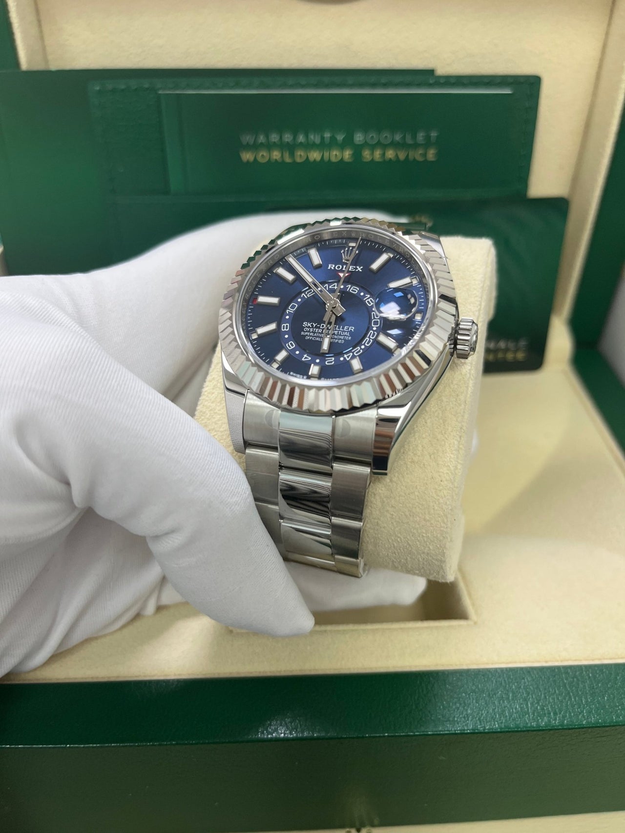 Rolex Sky-Dweller 42 mm Oystersteel and White Gold Blue Dial 336934 - WatchesOff5th