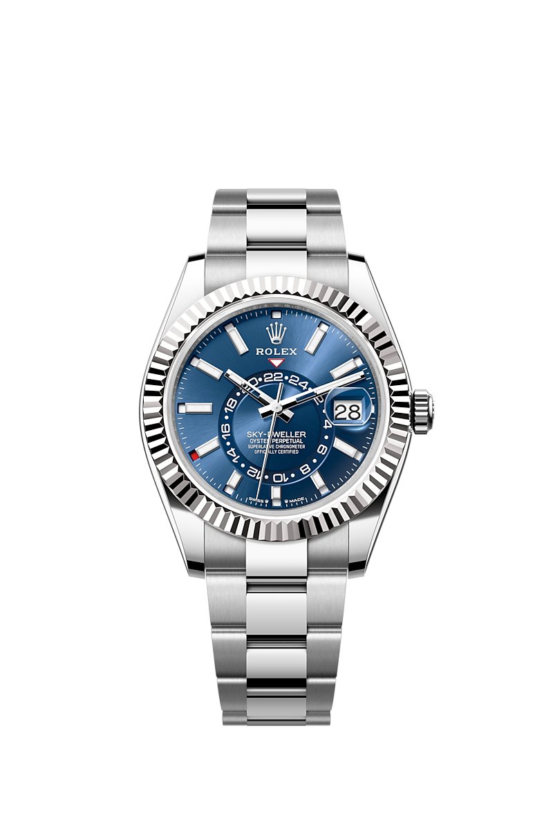 Rolex Sky-Dweller 42 mm Oystersteel and White Gold Blue Dial 336934 - WatchesOff5th