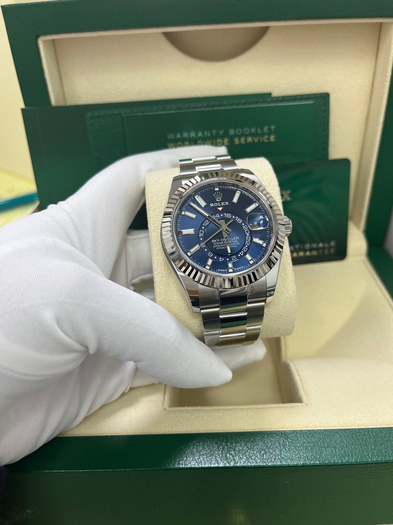 Rolex Sky-Dweller 42 mm Oystersteel and White Gold Blue Dial 336934 - WatchesOff5th