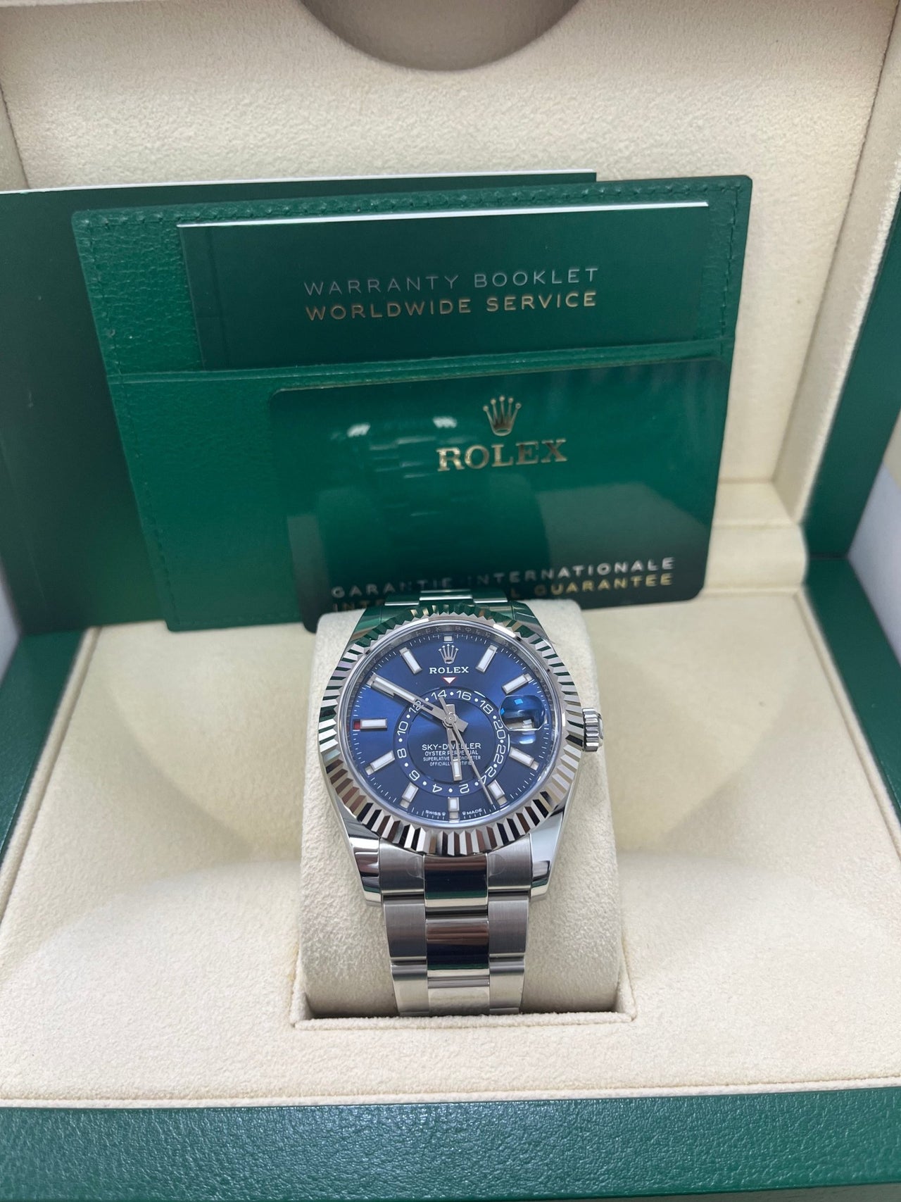 Rolex Sky-Dweller 42 mm Oystersteel and White Gold Blue Dial 336934 - WatchesOff5th