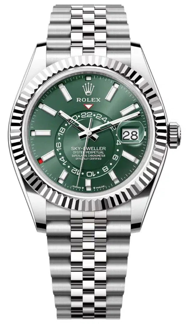 Rolex Sky-Dweller Mint Green Index Dial - Jubilee Bracelet 336934 - WatchesOff5thWatch
