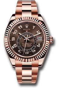 Thumbnail for Rolex Sky-Dweller Rose Gold Sky-Dweller Chocolate Sunray Arabic Dial (Reference # 326935) - WatchesOff5thWatch