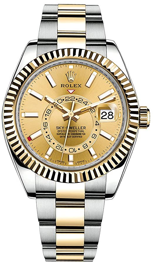 Rolex Sky-Dweller Two-Tone Stainless Steel Yellow Gold Champagne