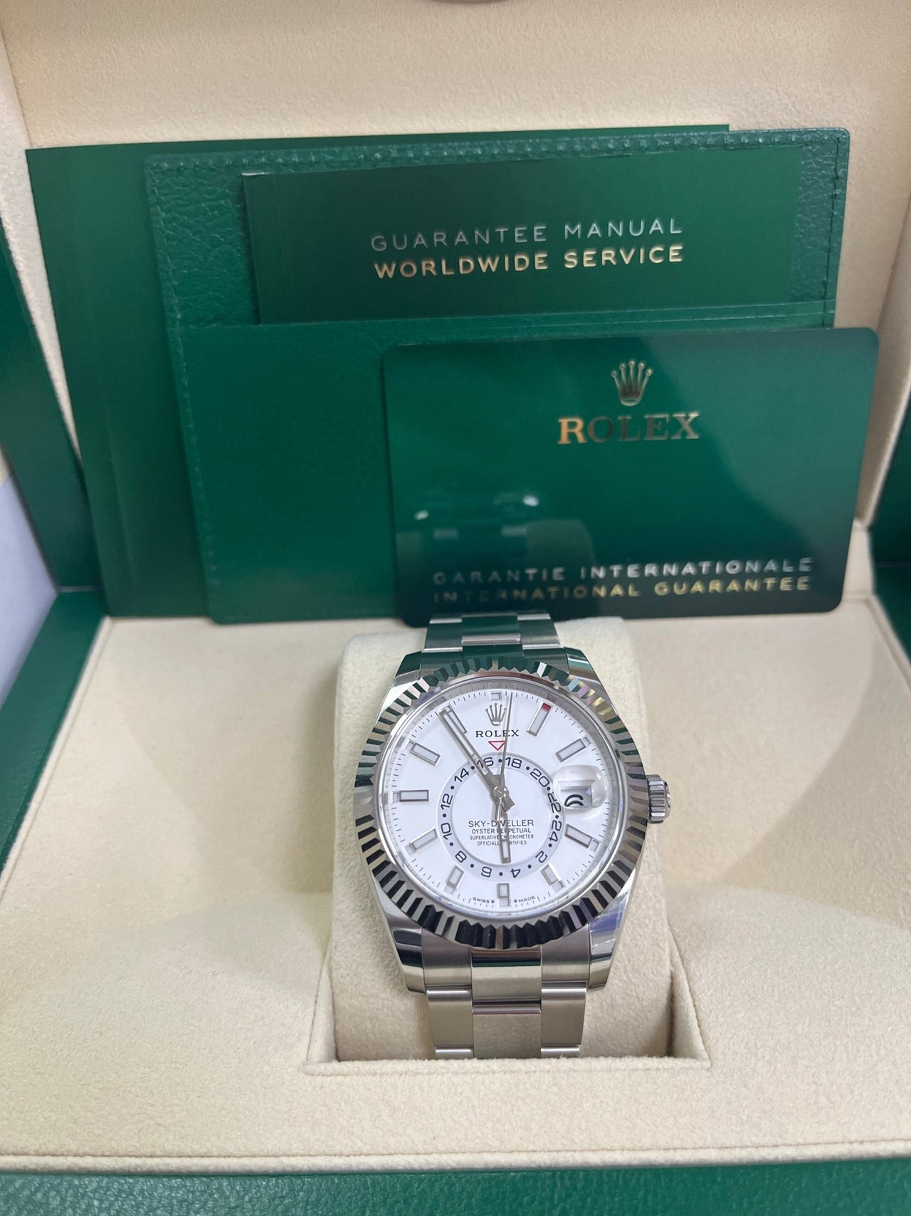 Rolex Sky-Dweller White Index Dial Oyster Bracelet 336934 - WatchesOff5th