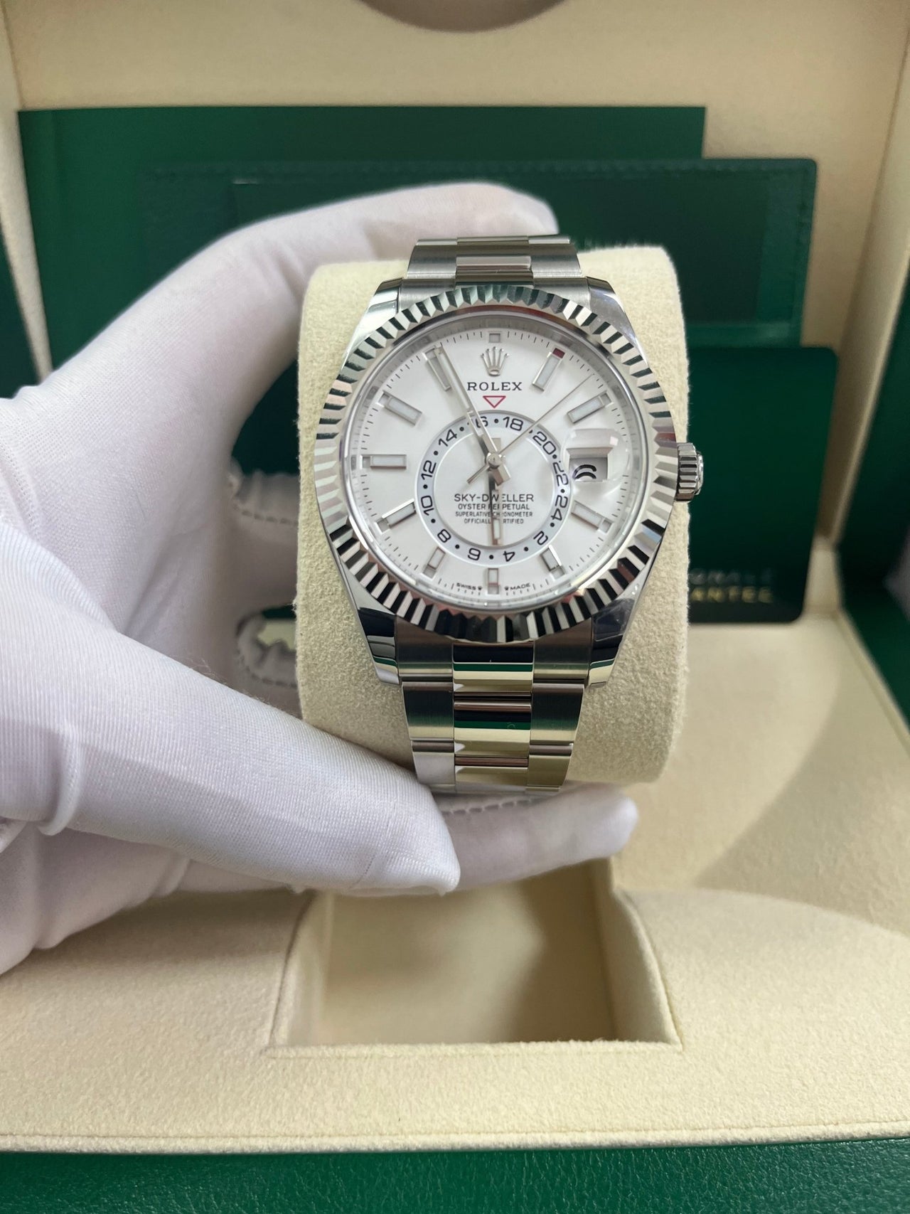 Rolex Sky-Dweller White Index Dial Oyster Bracelet 336934 - WatchesOff5th