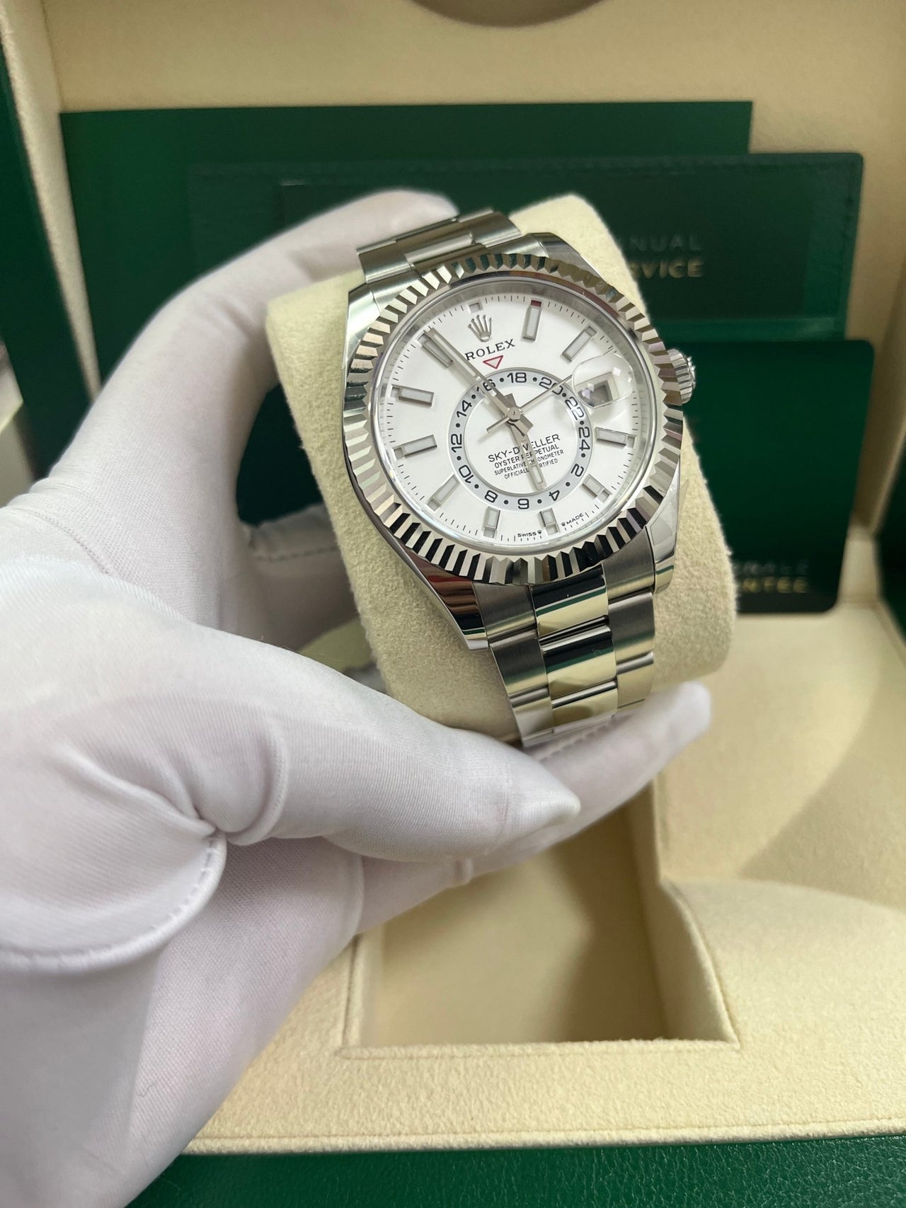 Rolex Sky-Dweller White Index Dial Oyster Bracelet 336934 - WatchesOff5th