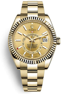 Thumbnail for Rolex Sky-Dweller Yellow Gold - Champagne Dial - Oyster Bracelet (Ref# 326938) - WatchesOff5thWatch