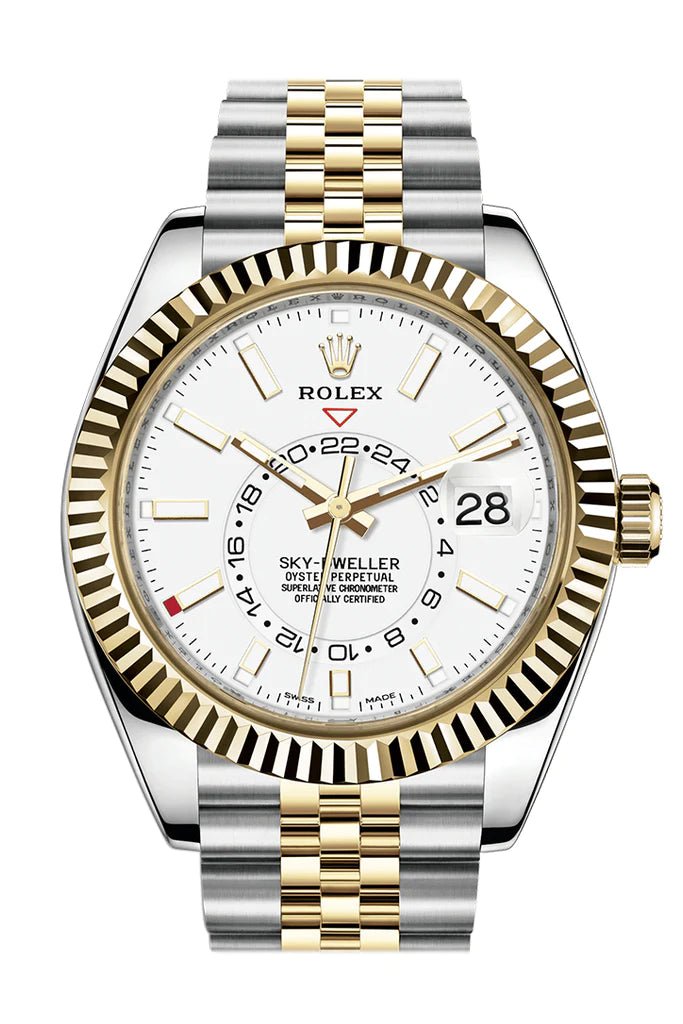 Rolex Sky Dweller Yellow Rolesor Oyster Perpetual Sky Dweller White WatchesOff5th