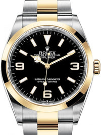 Thumbnail for Rolex Steel and Yellow Gold Oyster Perpetual Explorer - Black Dial - Oyster Bracelet - WatchesOff5th