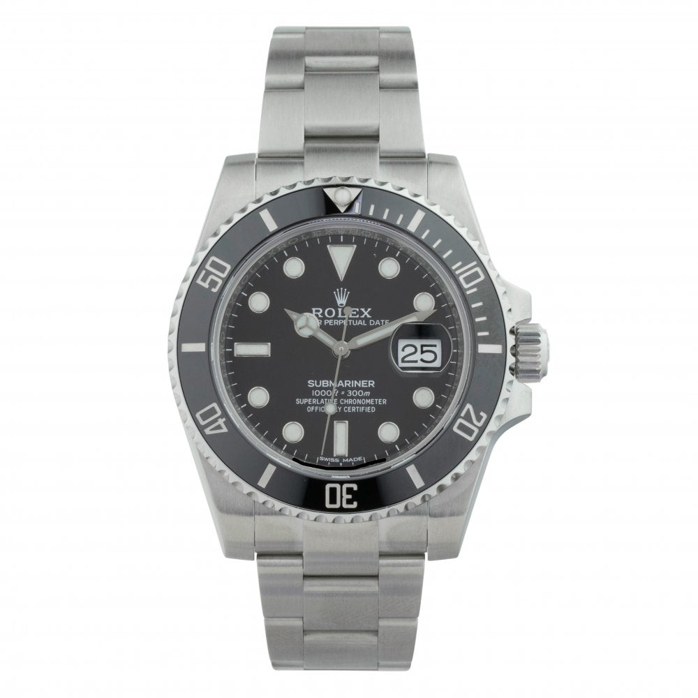 Rolex Steel Submariner Date Watch - Black Dial 116610LN Pre-Owned - WatchesOff5th