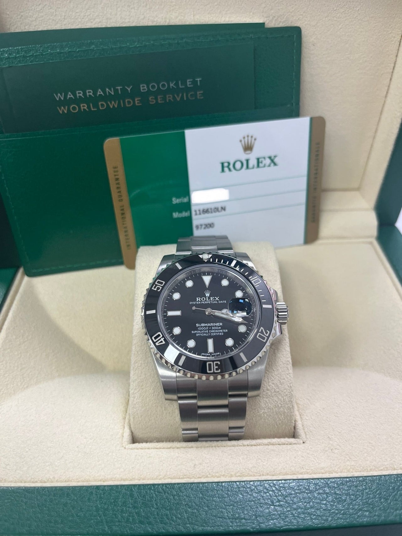 Rolex Steel Submariner Date Watch - Black Dial 116610LN Pre-Owned - WatchesOff5th