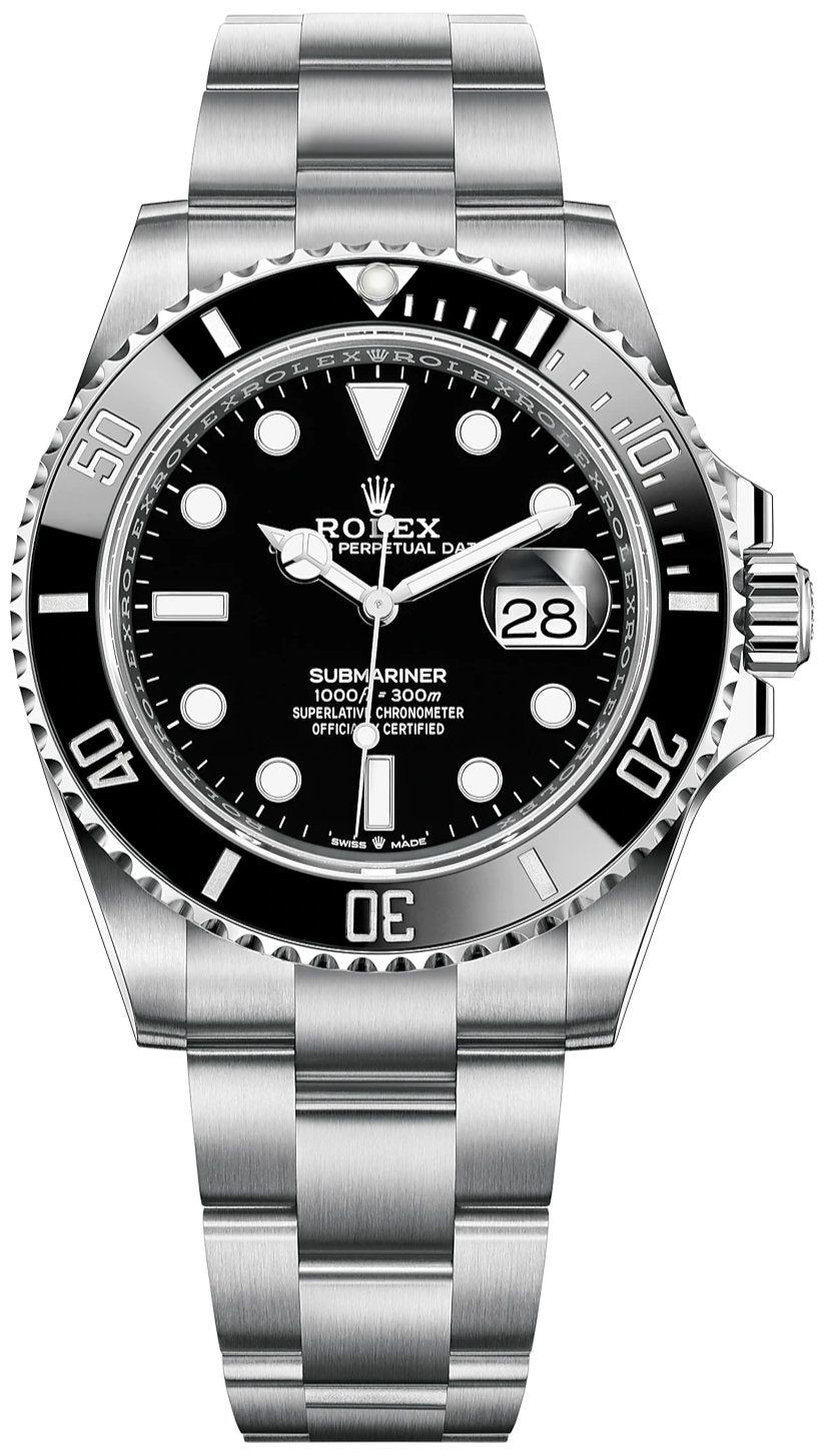 Rolex Submariner 41mm Stainless Steel Date Watch Black Dial Ref 12 WatchesOff5th