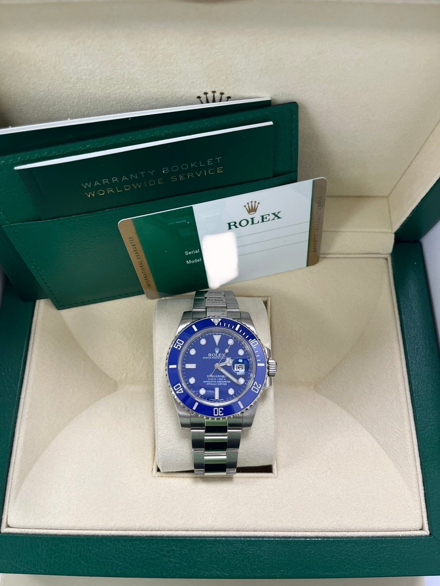 Rolex Submariner Date 40mm White Gold Blue Dial Smurf (Reference 116619LB) - WatchesOff5thWatch