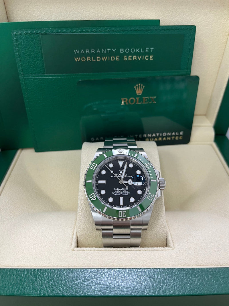 Rolex Pre-Owned Submariner Date 41mm Watch with Starbucks Green MK2 Bezel  and Black Dial - 126610LV