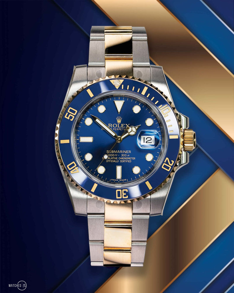 Rolex Submariner Two-Tone Yellow Gold & Steel Rolesor - Blue Dial Cera ...