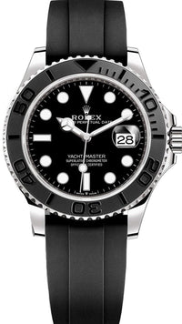 Thumbnail for Rolex White Gold Yacht-Master 42 Watch - Black Dial - Oysterflex Strap (Ref # 226659) - WatchesOff5thWatch