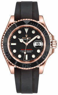 Thumbnail for Rolex Yacht-Master 37mm Rose Gold - Black Dial - Oysterflex Strap (Ref# 268655) - WatchesOff5thWatch