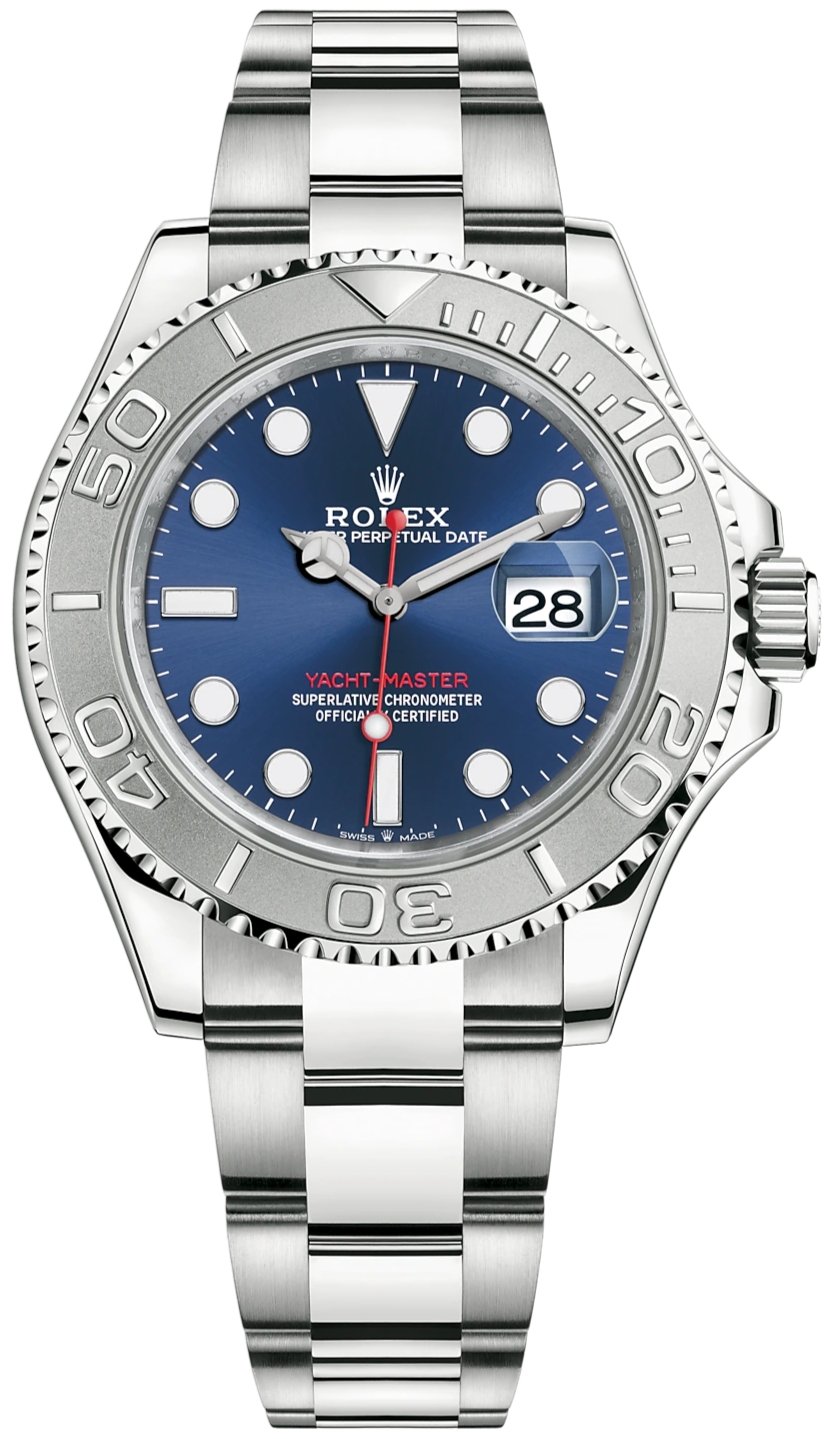 Rolex yacht master platinum blue sale