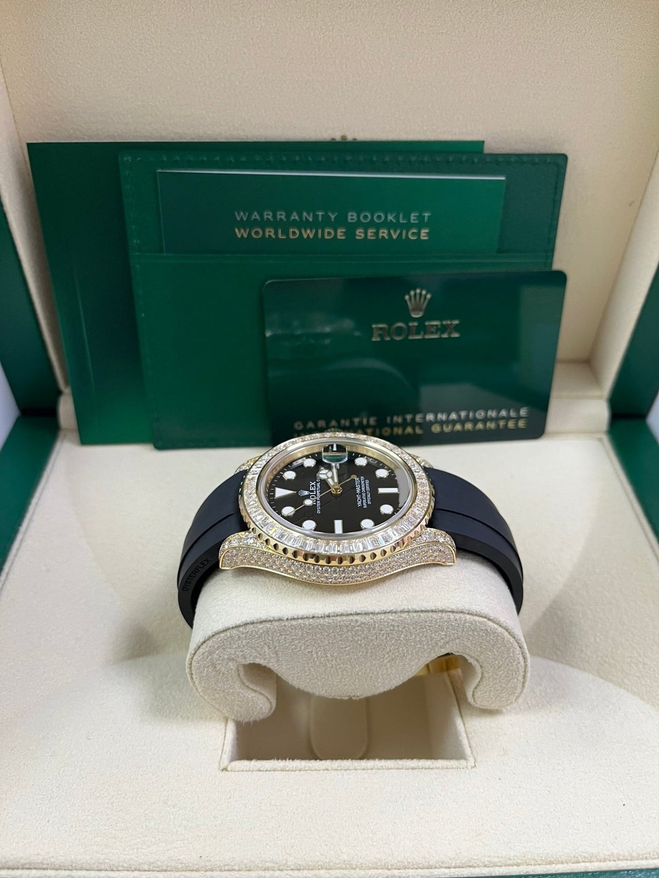 Rolex Yacht-Master 42 Yellow Gold Baguette Bezel Diamond Set Case/Buckle 226668TBR - WatchesOff5th