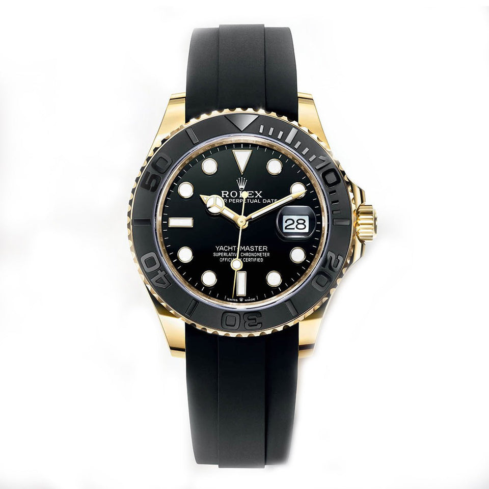 ROLEX Yacht-Master ブラック ラバーバンド Sport Band For Rolex Yacht-Master 44mm In Alligator – Labodet
