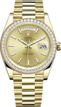 Thumbnail for Rolex Yellow Gold Day-Date 40 Watch - Yellow Gold Bezel - Champagne Index Dial - President Bracelet ( Ref# 228348RBR) - WatchesOff5th