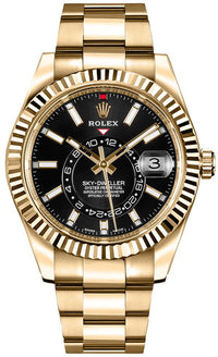 Thumbnail for Rolex Yellow Gold Sky-Dweller Watch - Black Index Dial - Oyster Bracelet (Ref# 326938) - WatchesOff5thWatch