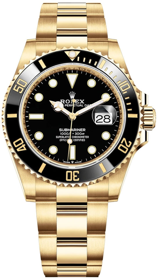 Gold rolex submariner black face best sale