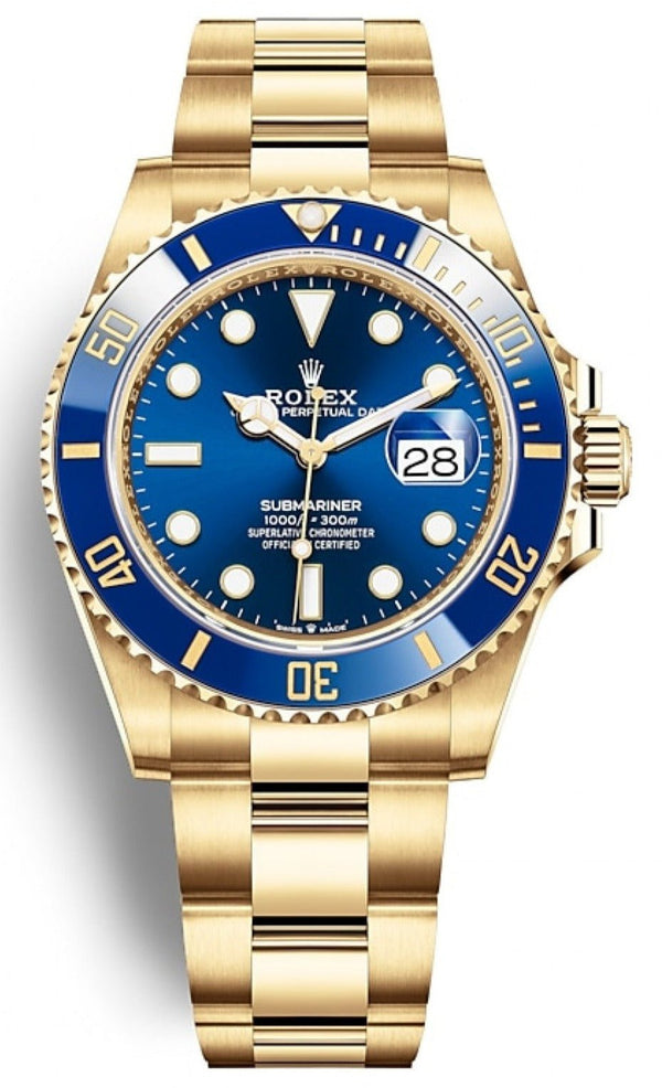 Rolex Yellow Gold Submariner Date Watch - Blue Bezel - Blue Dial -(REF# 126618LB) - WatchesOff5th