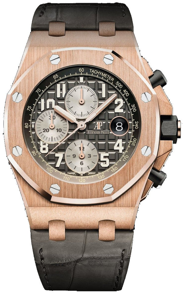 Royal Oak Offshore Chronograph/ Rose Gold Crocodile Skin Bracelet (Ref#26470OR.OO.A125CR.01) - WatchesOff5thWatch